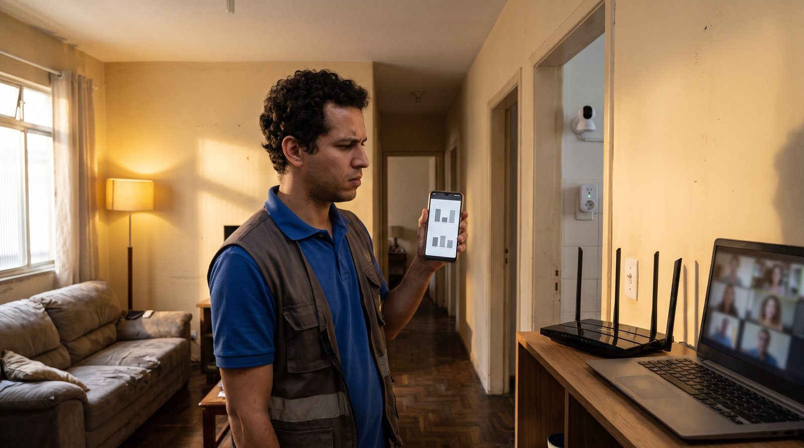 Técnico avalia qual frequência Wi-Fi usar entre dispositivos próximos e distantes do roteador.